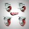 Service Caster 3 Inch SS Red Polyurethane Top Plate Caster Set with 2 Brake 2 Rigid SCC SCC-SS20S314-PPUB-RED-TLB-2-R314-2 - alternate 3